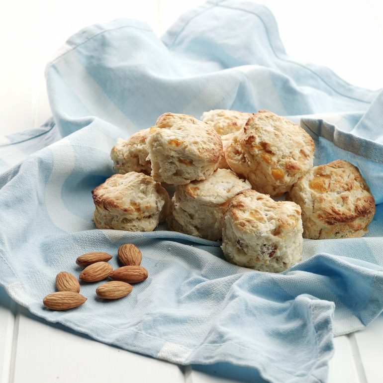 Nuts for Life - Peach and almond scones recipe