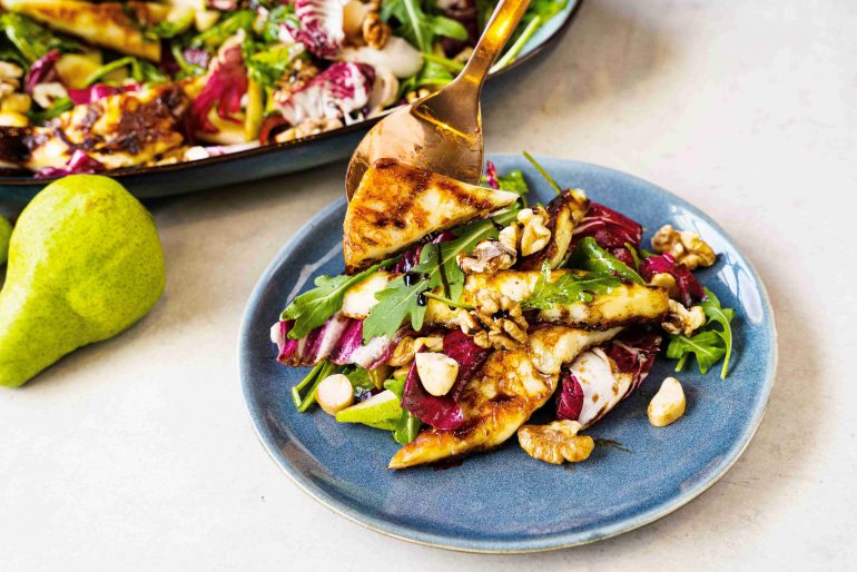 Nuts for Life - Haloumi salad with radicchio, Brazil nuts and walnuts
